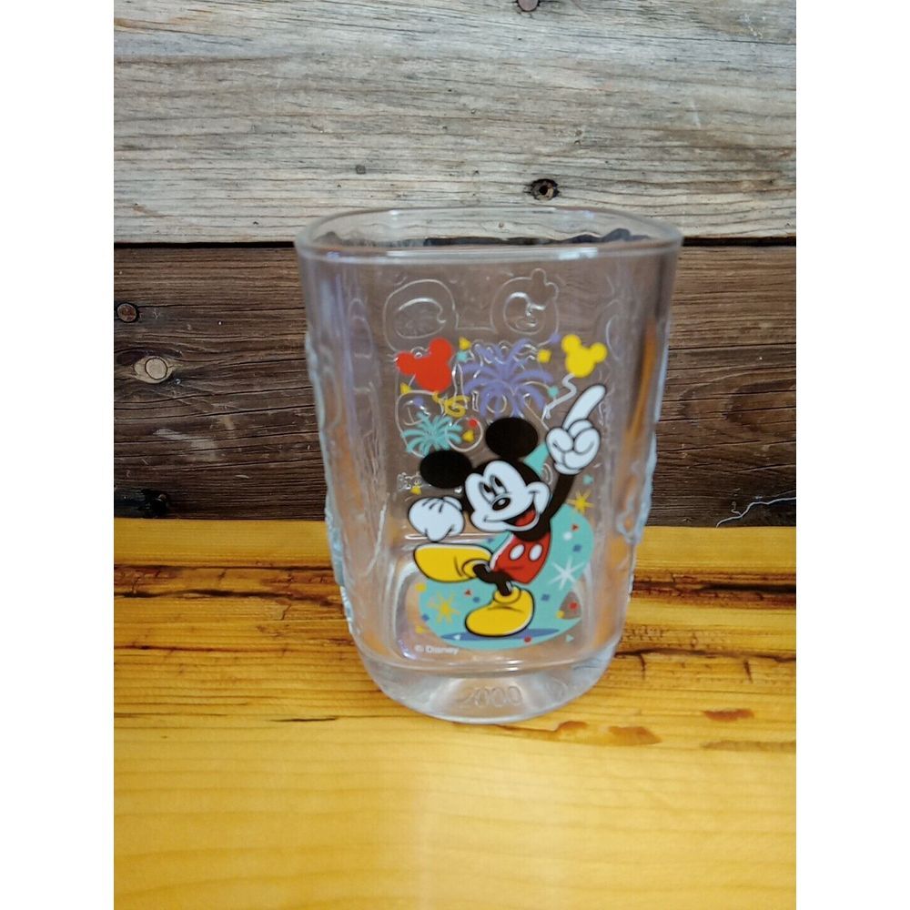 Mc Donalds Mickey Mouse Celebrate Disney Magic Kingdom Glass 4-3/4"T Year 2000